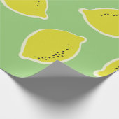 Hand drawn seamless pattern with lemons in yellow, ラッピングペーパー (角)
