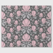 Hand-drawn seamless pattern with magnolia flowers. ラッピングペーパー (フラット)