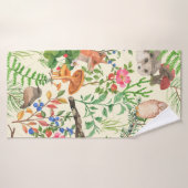 Hand drawn seamless pattern with watercolor forest バスタオル (バスタオル)