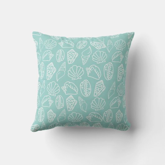 Hand-drawn Seashell Throw Pillow クッション (裏面)
