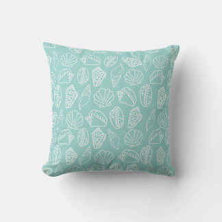 Hand-drawn Seashell Throw Pillow クッション