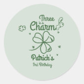 Hand Drawn Shamrock Any Age Birthday ラウンドシール (正面)
