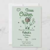 Hand Drawn Shamrock Any Age with Photo Birthday 招待状 (正面)