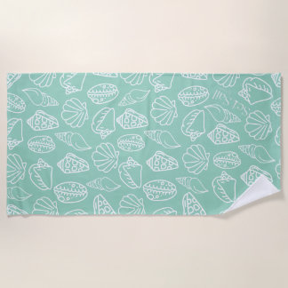 Hand-drawn Shell Patterned Beach Towel ビーチタオル