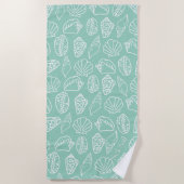 Hand-drawn Shell Patterned Beach Towel ビーチタオル (正面)