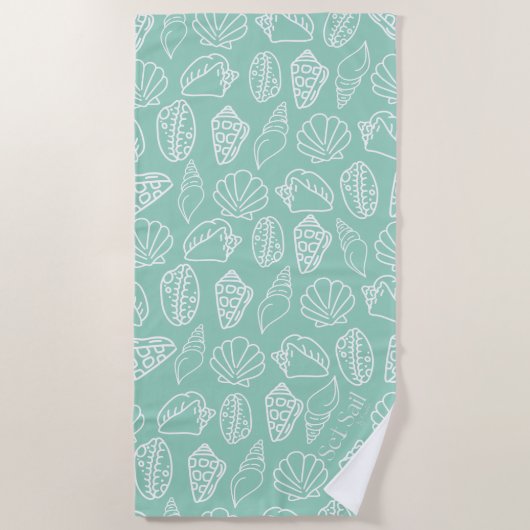Hand-drawn Shell Patterned Beach Towel ビーチタオル (正面)
