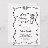 Hand drawn She's Ready to Pop Soda Baby Shower 招待状 (正面)