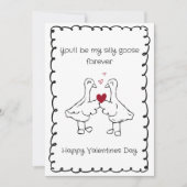 Hand Drawn Silly Goose Funny Saying Valentines Day シーズンカード (正面)