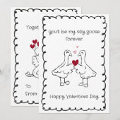 Hand Drawn Silly Goose Funny Saying Valentines Day シーズンカード (正面/裏面)