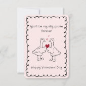 Hand Drawn Silly Goose Funny Saying Valentines Day ノートカード (正面)