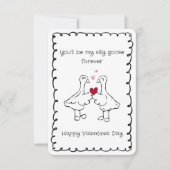 Hand Drawn Silly Goose Funny Saying Valentines Day ノートカード (正面)