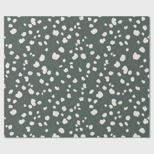 Hand Drawn Silver Dollar Lunaria Pattern Custom ラッピングペーパー (フラット)