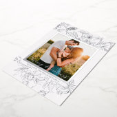 Hand Drawn Silver & White Floral Christmas 箔シーズンカード