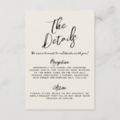 Hand Drawn Simple Vintage Wedding Details エンクロージャーカード (正面)