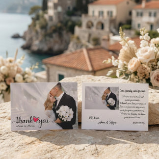 Hand Drawn Sketch Heart Photo Overlay サンキューカード