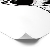 Hand drawn sketch of deer wearing glasses ポスター (角)