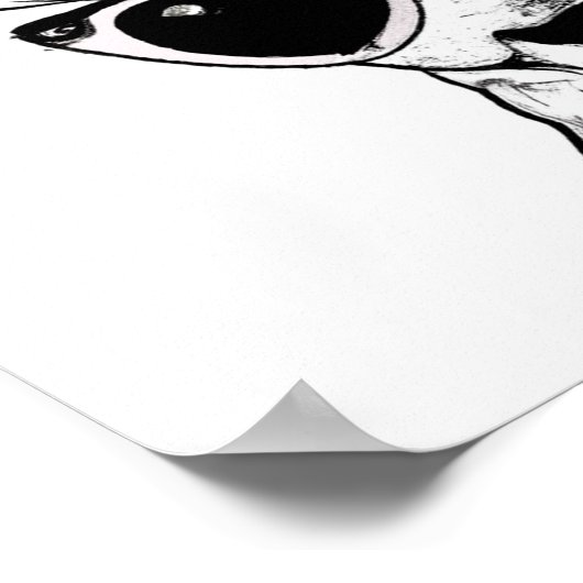 Hand drawn sketch of deer wearing glasses ポスター (角)