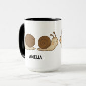 Hand Drawn Snail Custom Cute Mug マグカップ (正面左)