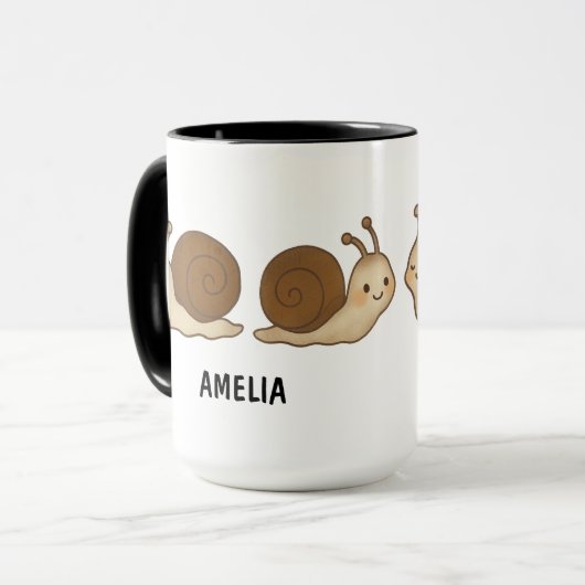 Hand Drawn Snail Custom Cute Mug マグカップ (正面左)