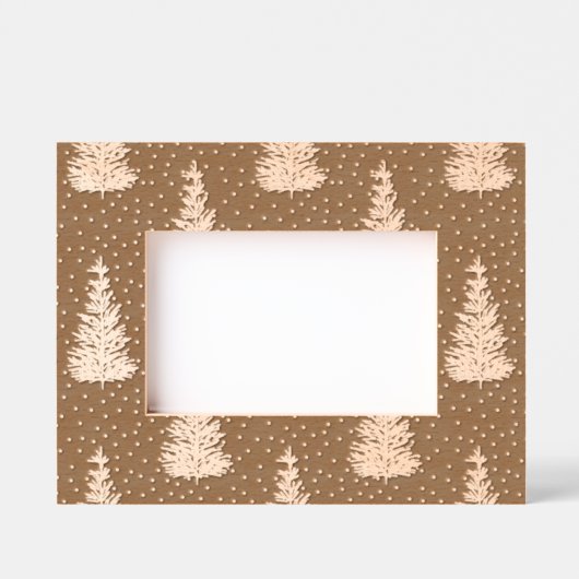 Hand Drawn Snow Covered Pine Tree Pattern レーザー彫刻フレーム (正面)