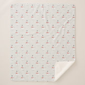 Hand-Drawn Snowmen on Grey Winter  シェルパブランケット (正面)