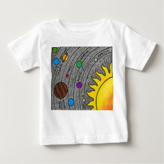 Hand-Drawn Solar System Art – Colorful Space Learn ベビーTシャツ