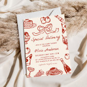 Hand Drawn Special Delivery Pizza Baby Shower 招待状