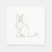 Hand Drawn Sphynx Cat Minimalist Design スタンダードカクテルナプキン (正面)