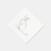 Hand Drawn Sphynx Cat Minimalist Design スタンダードカクテルナプキン (角)