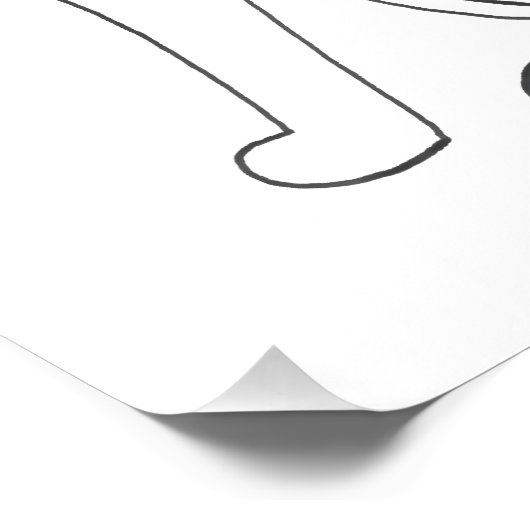 Hand Drawn Sphynx Cat Minimalist Design ポスター (コーナー)