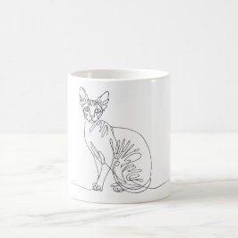 Hand Drawn Sphynx Cat - Minimalist Line Art コーヒーマグカップ