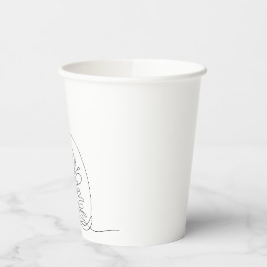 Hand Drawn Sphynx Cat - Minimalist Line Art 紙コップ (左)