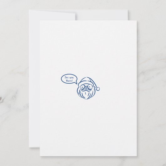 Hand Drawn Squiggle Doodles Christmas Party Invita 招待状 (裏面)