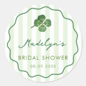 Hand-Drawn St Patrick's Day Wedding Shower Favor ラウンドシール (正面)