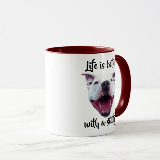 Hand Drawn Staffordshire Bull Terrier Mug マグカップ (正面右)