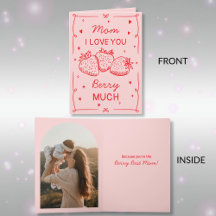 Hand Drawn Strawberry I Love You Mom Mother's Day