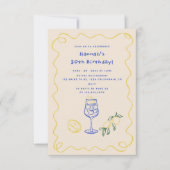 Hand Drawn Summer Adult 30th Birthday  招待状 (正面)