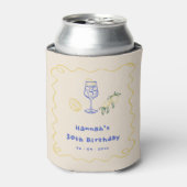 Hand Drawn Summer Adult 30th Birthday 缶クーラー (缶正面)