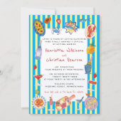 hand drawn summer seafood wedding  Celebration  招待状 (正面)
