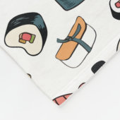 Hand-Drawn Sushi Mix フリースブランケット (角)