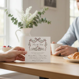 Hand Drawn Swans Paired for Life Save the Date セーブザデート