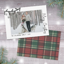 Hand Drawn Tartan Whimsical Christmas シーズンカード