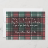 Hand Drawn Tartan Whimsical Merry Christmas シーズンカード (裏面)