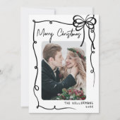 Hand Drawn Tartan Whimsical Merry Christmas シーズンカード (正面)