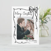 Hand Drawn Tartan Whimsical Merry Christmas シーズンカード (スタンド正面)