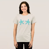 Hand-drawn Teal Starfish  トライブレンドＴシャツ (正面全面)