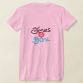 Hand Drawn Text ‘Jesus Loves You’ Ladies  Tシャツ