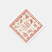 Hand Drawn That's Amore Italian Bridal Shower スタンダードカクテルナプキン (角)