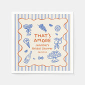 Hand Drawn That's Amore Italian Bridal Shower スタンダードカクテルナプキン (正面)