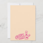 Hand Drawn The Perfect Match Pink Bridal Shower 招待状 (裏面)